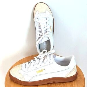 PUMA White and Tan Sneakers